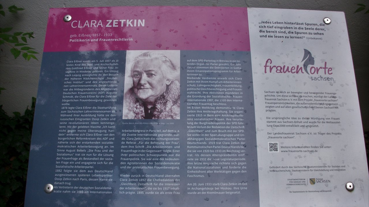 8. März 2025 - Internationaler Frauentag mit Clara Zetkin in Wiederau