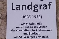 Georg Landgraf - Gedenktafel am ehem. Verlagsgebäude der Volksstimme