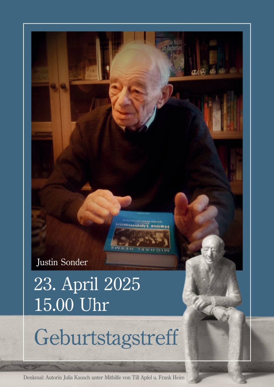 Justin Sonder - Flyer zum "2. Geburtstag im April"