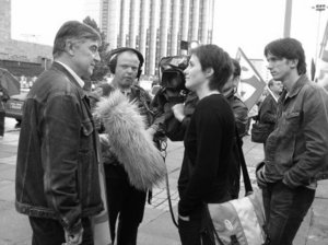 Karli im Wahlkampf im Gespräch mit der Presse Karli im Wahlkampf im Gespräch mit der Presse