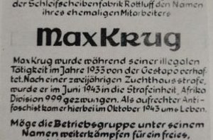 Max Krug - Ehrenurkunde der Grundorganisation