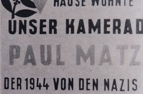 Paul Matz - Straßenschild in Karl-Marx-Stadt/Chemnitz